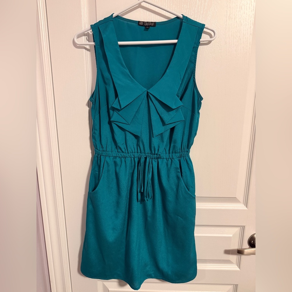 Summer Teal Sleeveless Dress